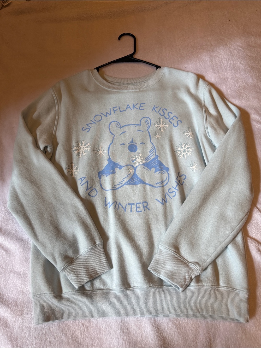 Disney Winnie the Pooh Snowflake Kisses & Winter Wishes Crewneck Sweatshirt
